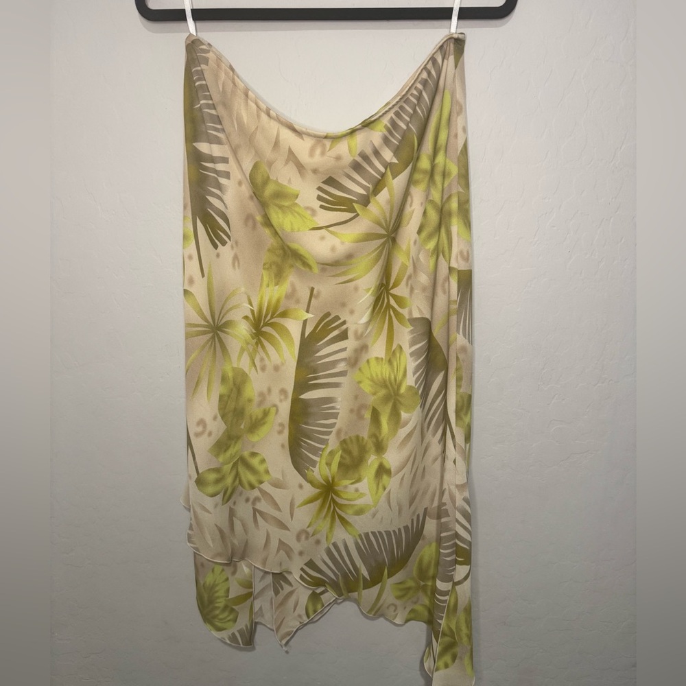 Floral Asymmetrical Wrap Midi Skirt Size 16